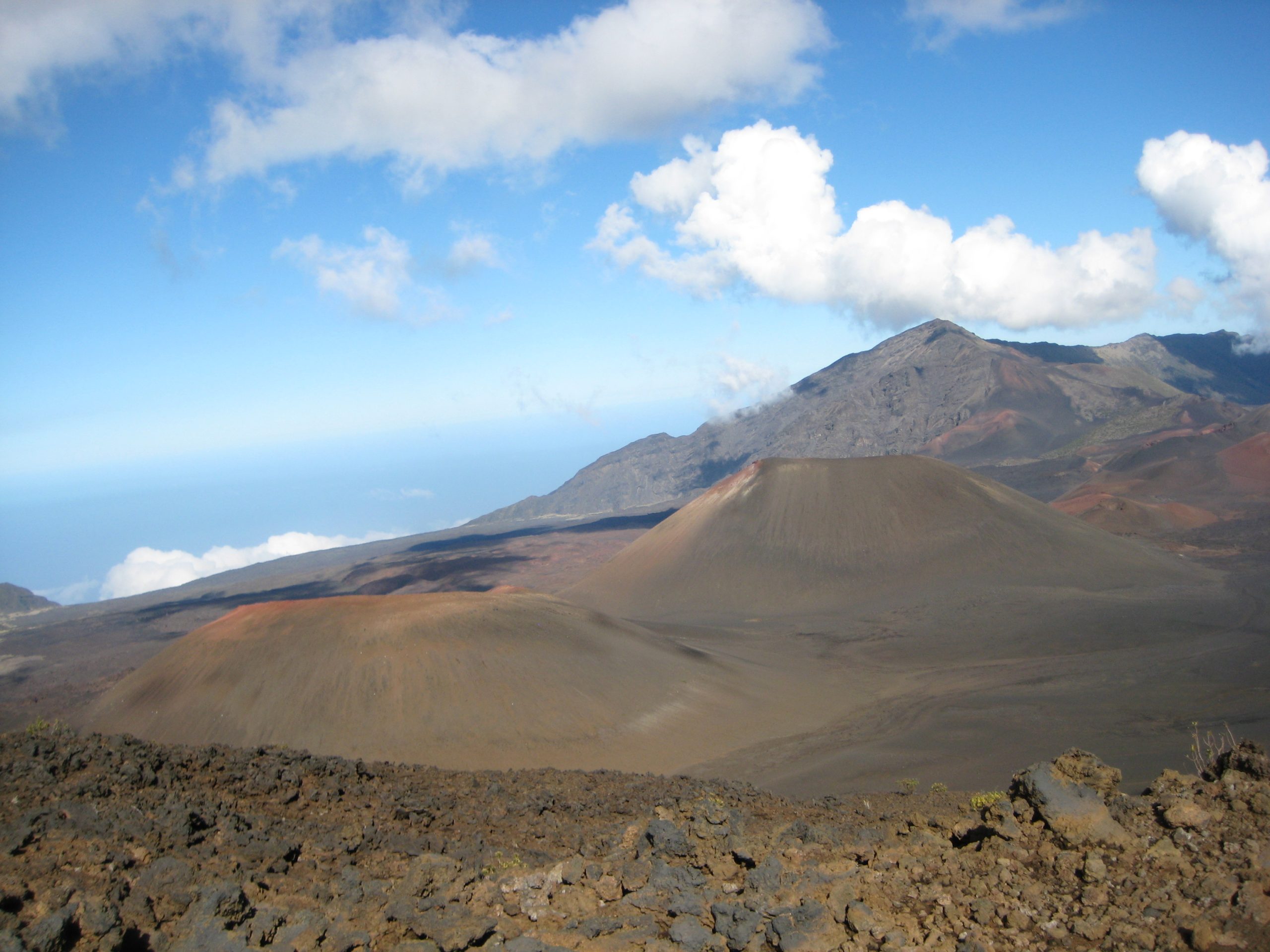 Cinder cones and crater slopes seen from Sliding Sands in Haleakalā National Park